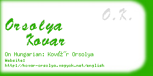 orsolya kovar business card